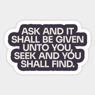 Seek and Discover (Dark) Sticker